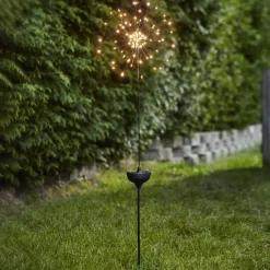 Firework LED-solcellelampe med jordspyd, 100 cm