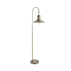 Fisherman gulvlampe, metal, antik messingfarve, E27, 161 cm