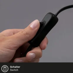 Fix-klemmelampe, metalskærm, sort