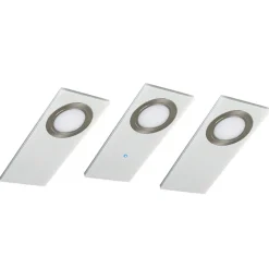 Flad Pano LED-underskabsbelysning i sæt med 3 hvid