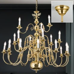 Flamsk Maximilian lysekrone med 21 lys