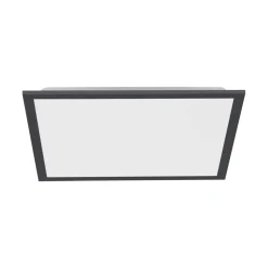 Flat LED-loftlampe, CCT, sort, 45 x 45 cm
