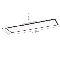 Flat LED-monteringspanel, CCT, sort, 119 x 29 cm