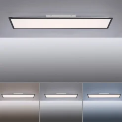 Flat LED-monteringspanel, CCT, sort, 119 x 29 cm