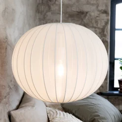Florence pendellampe, hvid, Ø 50 cm, nylon