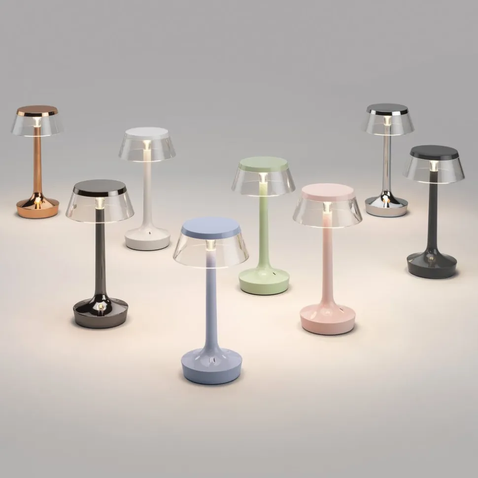 FLOS LED-bordlampe Bon jour unplugged, sort krom