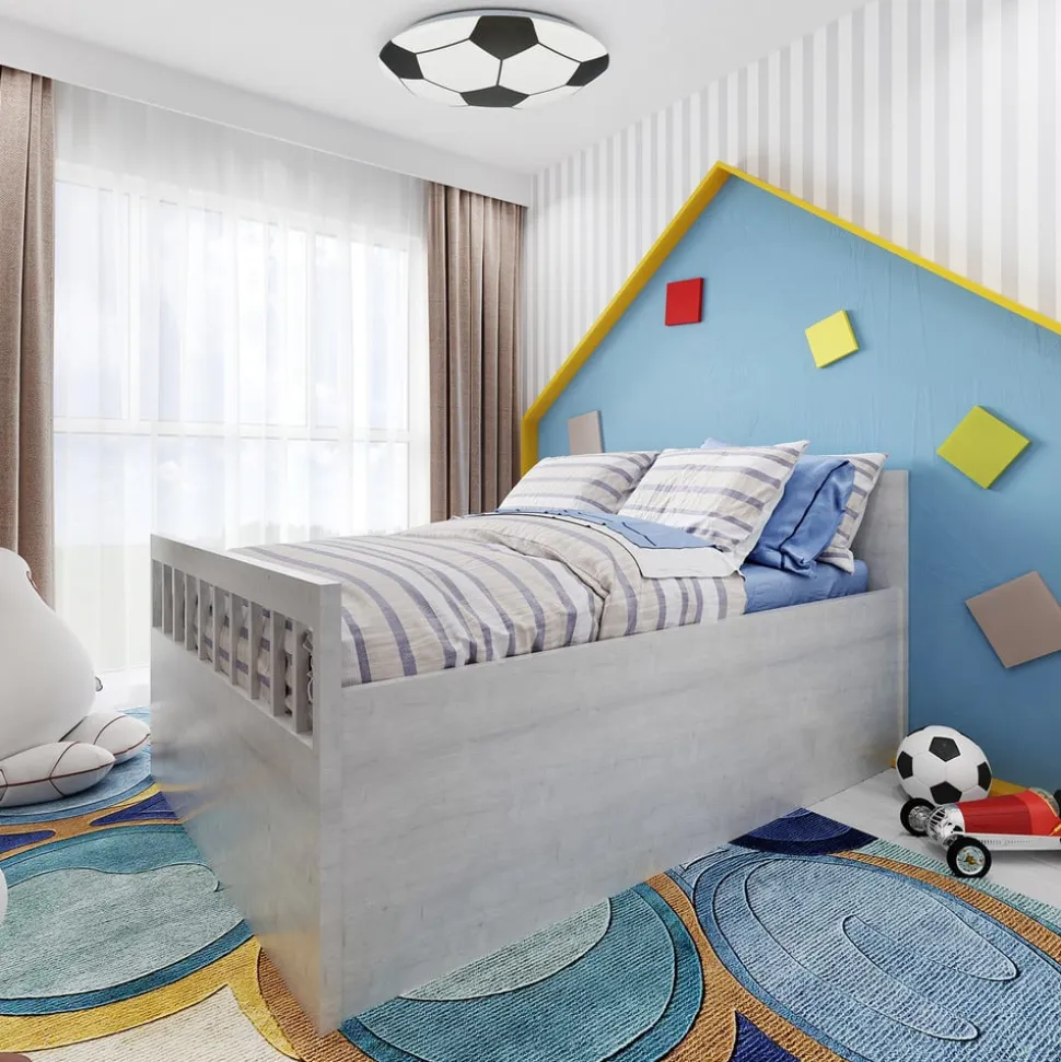 Fodbold LED-loftlampe, sort-hvid, Ø 27,5cm