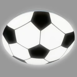 Fodbold LED-loftlampe, sort-hvid, Ø 27,5cm