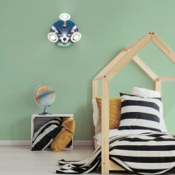 Fodboldarena loftlampe, grøn-blå