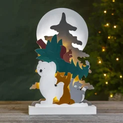 Forest Friends LED-dekolampe, isbjørn, vaskebjørn