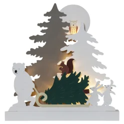 Forest Friends LED-dekorationslampe, bjørn m slæde