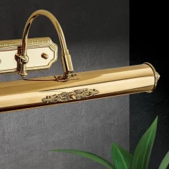 Forgyldt gallerilampe Gustav af messing, 40 cm