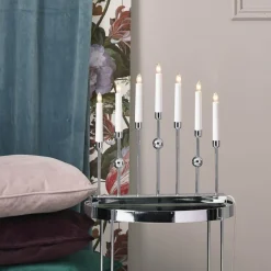 Forkromet lysestage Gustavo med 7 lyskilder