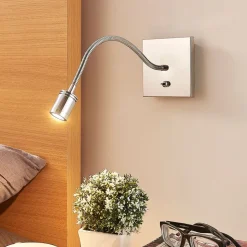 Forkromet væg-læselampe Berfin, LED