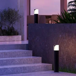 Forlight sokkellampe Astra, højde 50 cm, antracit, aluminium