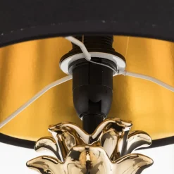 Fornem keramisk bordlampe Pineapple i guld-sort
