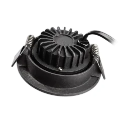 Forsænket loftlampe Dione, IP44, 4.000 K, sort, dæmpbar