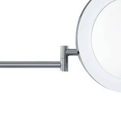 Forstørrende LED-spejl, kromfarvet/frostet, IP44, Ø 20 cm