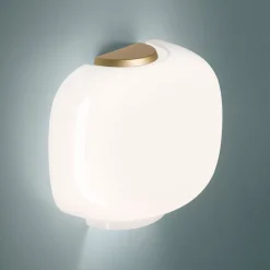 Foscarini Chouchin 3 Semi væglampe, hvid/guld