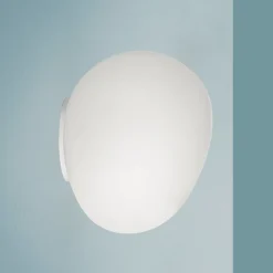 Foscarini Gregg MIDI væglampe, i glas, hvid