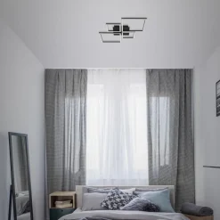 Frame LED-loftlampe, step dim, 4 lyskilder, sort