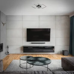 Frame LED-loftlampe, step dim, 4 lyskilder, sort