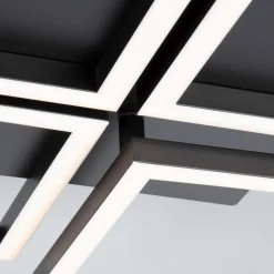 Frame LED-loftlampe, step dim, 4 lyskilder, sort