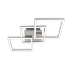 Frame LED-loftlampe, step-dim, krom-alu 76x37cm