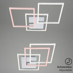 Frame LED-loftlampe, step-dim, krom-alu 76x37cm