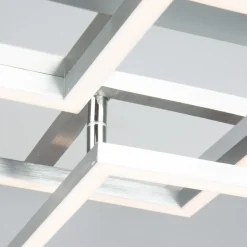 Frame LED-loftlampe, step-dim, krom-alu 76x37cm