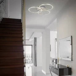 Frame Ring loftlampe Switch dim nikkel 3 lyskilder