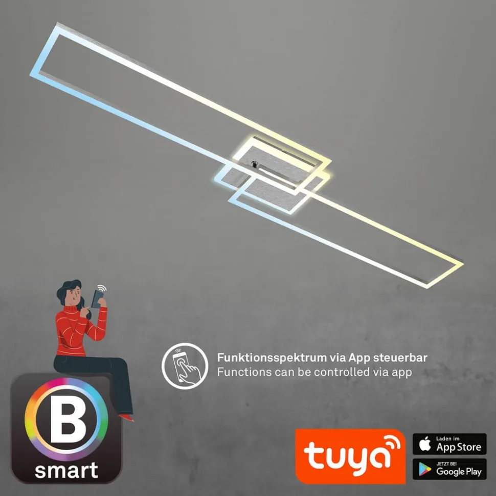 Frame S LED-loftlampe CCT 110x24,8 cm, aluminium