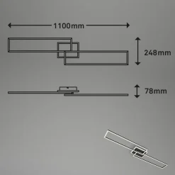 Frame S LED-loftlampe CCT 110x24,8 cm sort