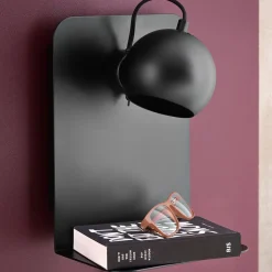 FRANDSEN Ball USB væglampe sort mat