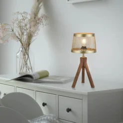 Frederik bordlampe i træ, trefod