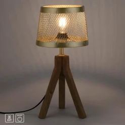 Frederik bordlampe i træ, trefod