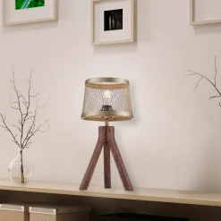 Frederik bordlampe i træ, trefod