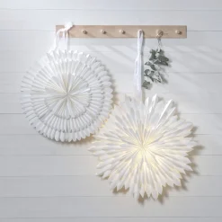 Frost dekostjerne, papir uden fatning Ø 50 cm hvid