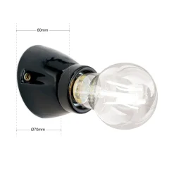 Frost væglampe af keramik, sort