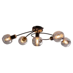 Fumoso loftlampe, 5 lyskilder, sort