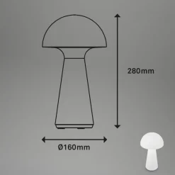 Fungo LED-bordlampe, genopladelig, hvid