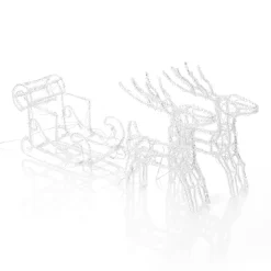 Funklende LED udendørs dekoration rensdyr med slæde