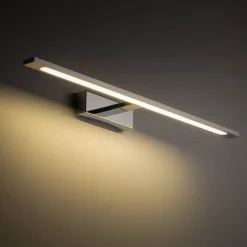 Gallery LED-væglampe, kromfarvet, metalbredde 62 cm IP44