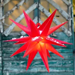 Ganesha stjerne til udendørs brug, rød, 18 takker