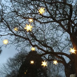 Ganesha stjerne til udendørs brug, rød, 18 takker