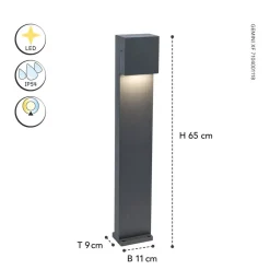 Gemini FX LED-gadelampe, IP54, antracit
