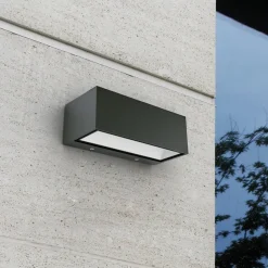 Gemini udendørs LED-væglampe, 22 cm, 4.000K, antracit