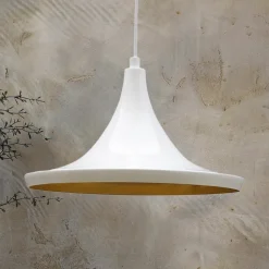 Genisy hængelampe, hvid, Ø 31 cm, metal, E27