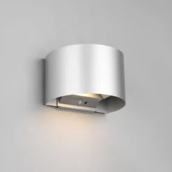 Genopladelig LED-væglampe til udendørs brug Talent, titanfarvet, bredde 16