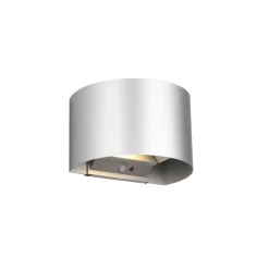 Genopladelig LED-væglampe til udendørs brug Talent, titanfarvet, bredde 16